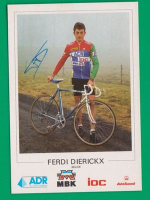 CYCLING cycling card FERDI DIERICKX Team ADR MBK ioc 1987 Signed
