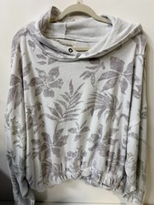 Vintage Havana Floral Cowl Neck Pullover Hoodie Med