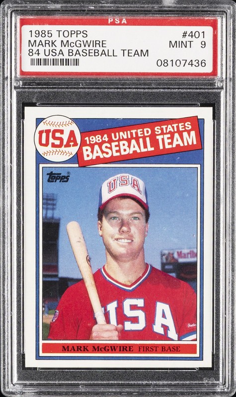 1985 TOPPS 1984 USA BASEBALL TEAM #401 MARK MCGWIRE PSA 9