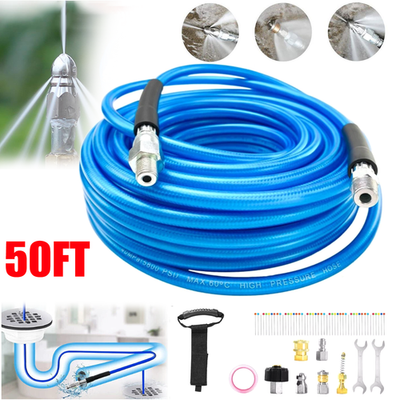 #ad 50FT Sewer Jetter Kit for Pressure Washer 5800 PSI Water Jet Drain Cleaner Hose $31.98