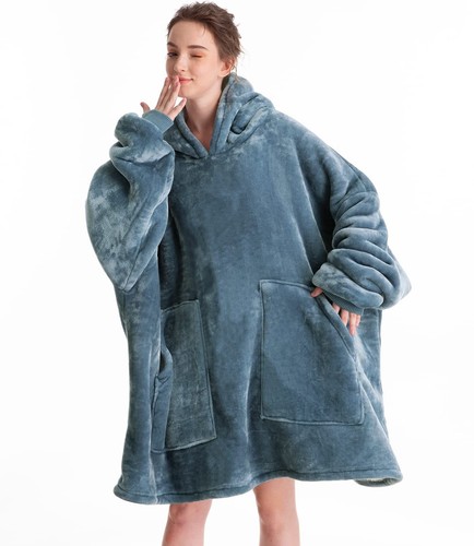 Aemicion Blanket Hoodie for Adults,Sherpa Soft Warm Thick Oversized Wearable ... - Picture 3 of 7