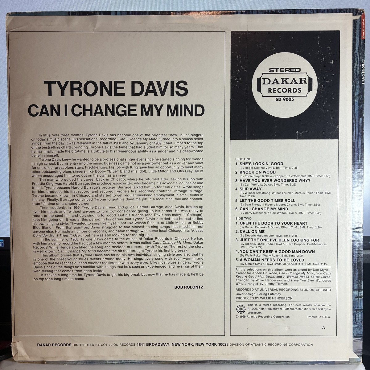 Tyrone Davis - Can I Change My Mind (VINYL) - FUNK / USED