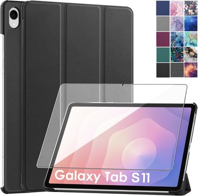 Lonfeid Hülle + 9H Panzerfolie Glas für Samsung Galaxy Tab S11 2025 Cover Case-3