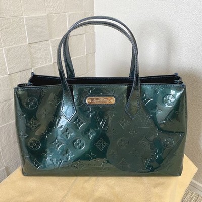 Louis Vuitton Vernis Bag Green Leather Women's Used From Japan