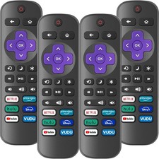 4 Pack Replacement Remote Control Only for Roku TV, Compatible with All TCL Rok