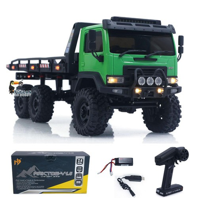 #ad 6*6 1 18 RC Flatbed Truck Electric RC Off Road Vehicle Metal Chassis Gear Light $158.32