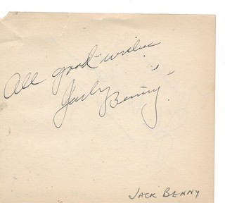 Jack BENNY Top American Comedian John McCALLUM Film & Stage Actor Signed Page
