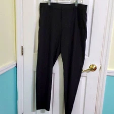 Kenneth Cole Reaction Black Flat Front Straight Leg Trouser Pants 34 x 30