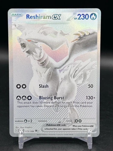 Pokémon Sv White Flare English NM Reshiram ex 173/086 Black White Rare