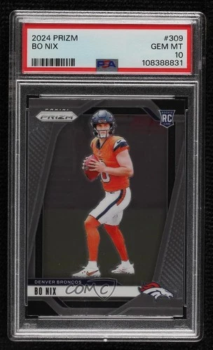 2024 Panini Prizm Rookies Bo Nix #309 PSA 10 GEM MT Rookie RC