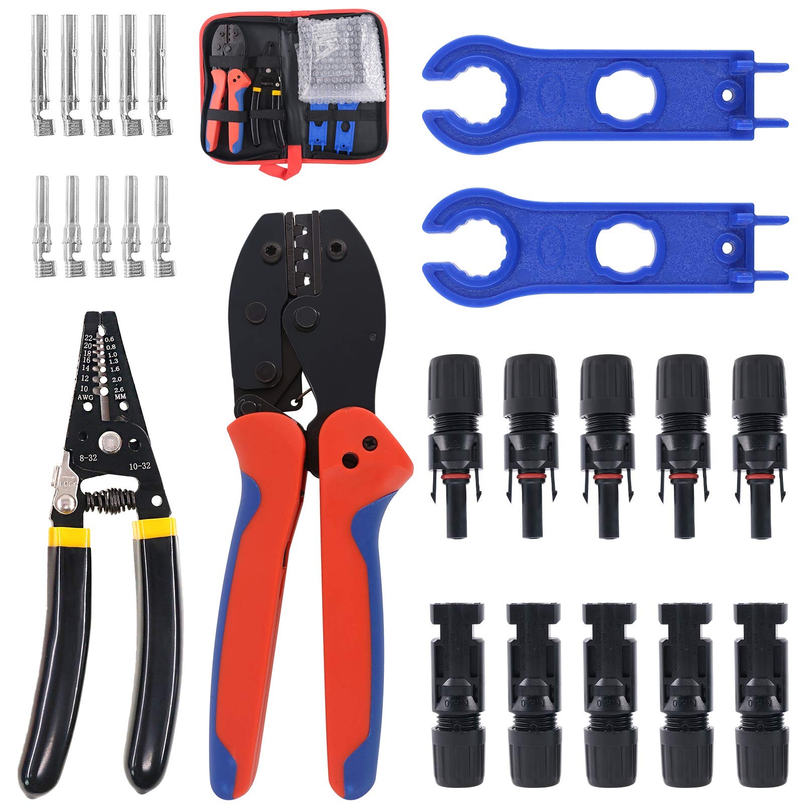 Keadic Solar Crimping Tools Includes Solar Panel Connectors,