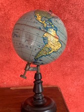 MAPPEMONDE/GLOBE TERRESTRE RARE VINTAGE ZONE US 1945