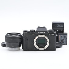 FUJIFILM X-T100 Black Body Mirrorless Camera  XC 15-45mm Lens Kit Near Mint 