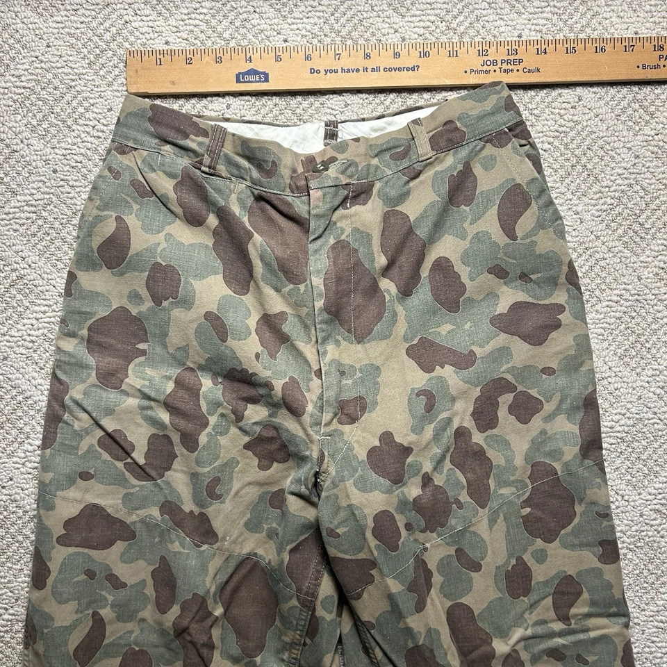 Pantalones de Caza Vintage Años 40’s 50’s Marca Cabeza Roja Pato Camuflados Doble Rodilla 26x27 Foto 2 de 4