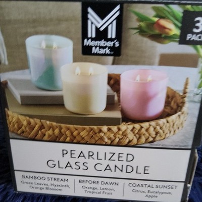 3 Pack 4 oz. Candle Set - Pure Cotton,Ocean & Sea Salt, Ocean Mist 