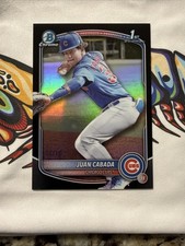 2025 Bowman Chrome Prospects Juan Cabada True Black Refractor /10. (Cubs)🔥