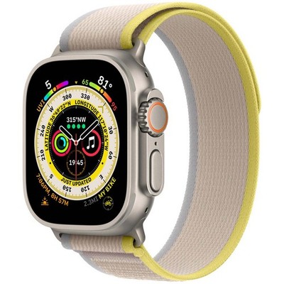 Trail Loop Armband für  Apple Watch | 44/45/46/49 mm - Größe S/M - Gelb / Beige