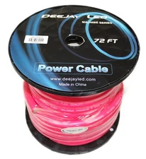 Deejay LED TBH072PINKMIX 0 Gauge 72 Ft 70% Aluminum/30% Copper Power Cable Used