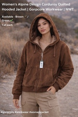 Alpine Design Women's Quilted Hooded Thermolite Jacket Brown Green Size M L
