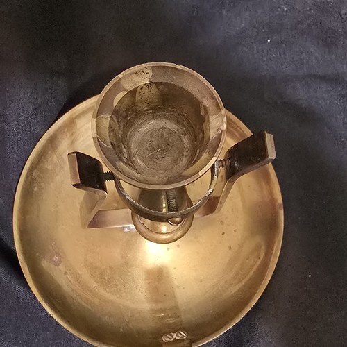 Raro portacandele cardanico stile nautico inclinabile in ottone vintage - Foto 6 di 11