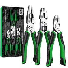 SK 3-Piece Pliers Set, 8-Inch Multi-use Noodle Nose Pliers, 7-Inch Multi-use ...