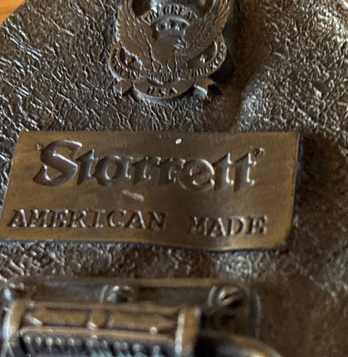 VTG Starrett Belt Buckle Brass Tone Eagle Made USA Industrial Western Oval -NICE View 3
