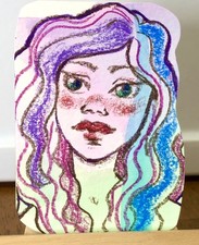 ACEO Original Mermaid Fairy Fashion Whimsical Art Illustration Lukaxanderarts 