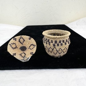 Two Miniature White Mountain Apache Baskets