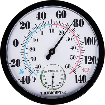 Indoor  Hygrometer - Waterproof Hanging Wall Thermometer Decorative  Large Numbe