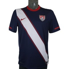 Nike Dri-Fit Team USA Soccer Striped Blue Soccer Jersey Shirt Mens M Authentic