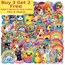 50pcs Waterproof Vinyl Stickers Rainbow Animal Luggage Phone Laptop Water Bottle