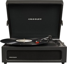 Crosley CR8017B-BK Voyager Vintage Portable Vinyl Record Player Turntable with B