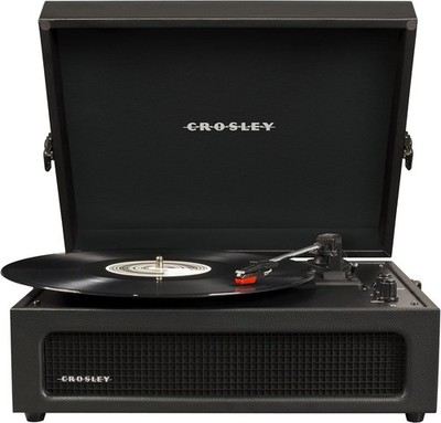 Crosley CR8017B-BK Voyager Vintage Portable Vinyl Record Player Turntable with B