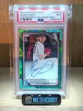 2024 Bowman Chrome Hagen Smith Aqua Lava /199, Autograph PSA 9 🔥🔥💯📈