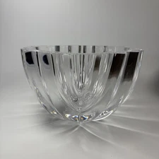 Vintage Signed Heavy Lars Hellsten Orrefors Crystal Bowl Mid Century Sweden 8x5”