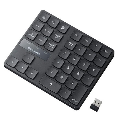 Wireless Numeric Keypad 2.4G Rechargeable Number Pad 35Keys Data Input