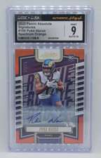 2023 Absolute Puka Nacua RC Auto Spectrum Orange #ed 39/75 CGC 9 Auto 10 Rams