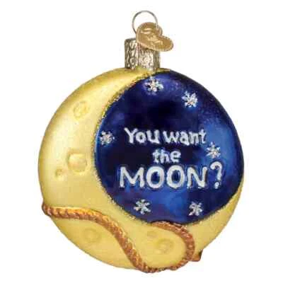 Old World Christmas "LASSO THE MOON" (22051) Glass Ornament w/ OWC Box