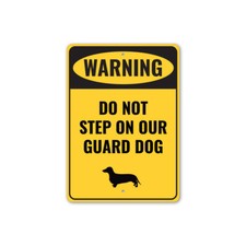 Warning Do Not Step On Our Guard Dog Metal Sign Kennel Breed Canine K9 Paw Pet