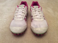 ASICS Hyper Rocket Girl 5 Track Shoes in Mint Condition Pink White Sz 9.5 US
