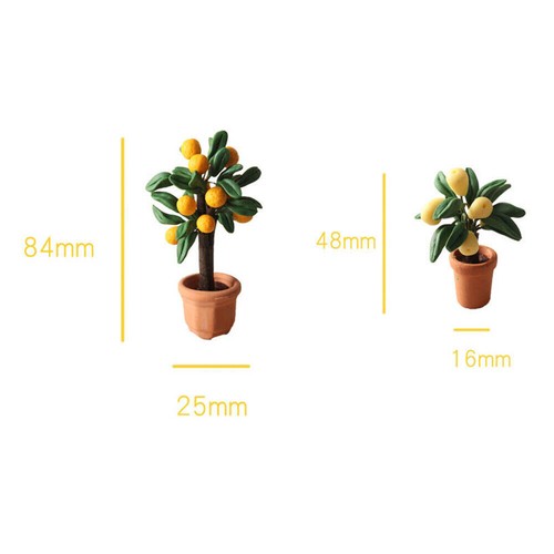 1:12 Puppenhaus Miniatur Orange Birne Baum Obst Pflanze Ton Puppenhaus Gartendekor - Bild 5 von 16