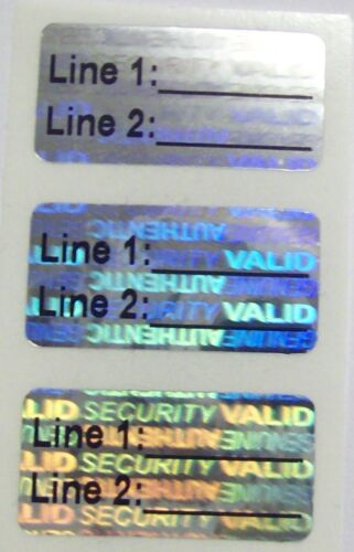 SV5-1c 100 .5" x 1" Custom Print Security Hologram Tamper Evident Stickers - Picture 3 of 8