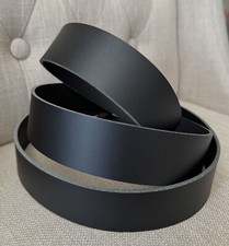 50" 130cm long Matte Black Smooth Leather 3 mm thick Strap Belt various width