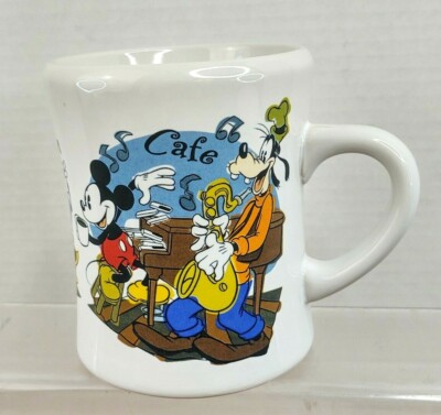 Disney 16 oz  Mickey Minnie Goofy Donald Duck Pluto Jazz Real Cool Cafe Cup Mug