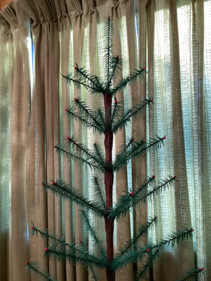 ÁRBOL DE PLUMAS DE GANSO VERDE RETOÑO DE 3,5 PIES 🥳😹PLUMAS LIBRES DE CRUELDAD USADAS Foto 3 de 4