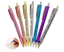 FRIUSATE 7PCS Funny Pens,  Daily Ballpoint Pen Weekday Vibes Glitte🌹🌹
