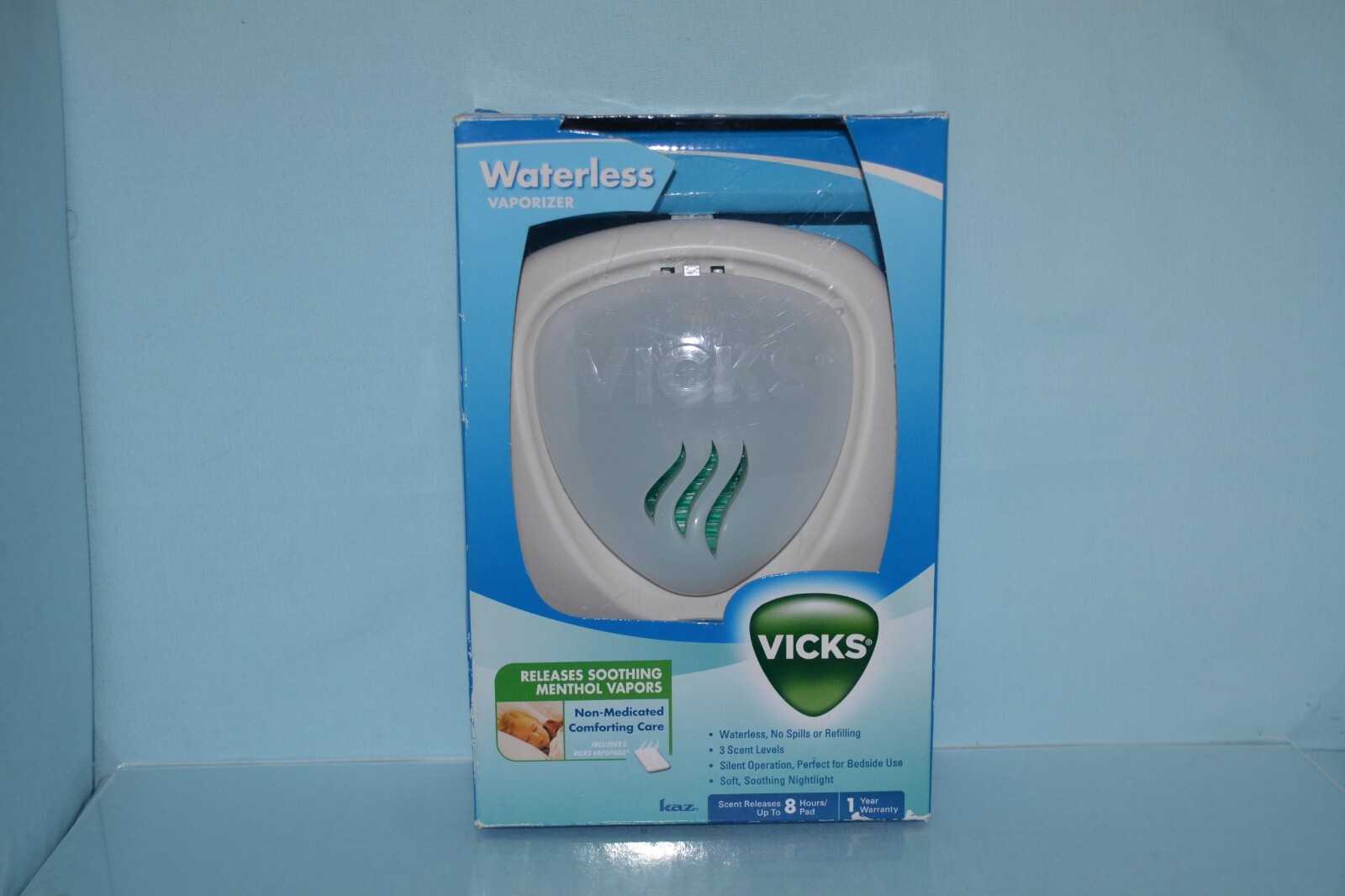 Vicks Waterless Tabletop Menthol Vaporizer + 5 Replacement Scent Pads