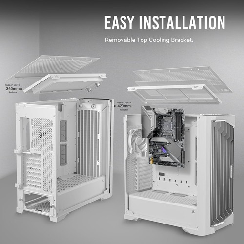 White Full Tower PC Case, Antec Performance 1 FT W, RTX 40 Support,Temp.Display - Picture 7 of 22