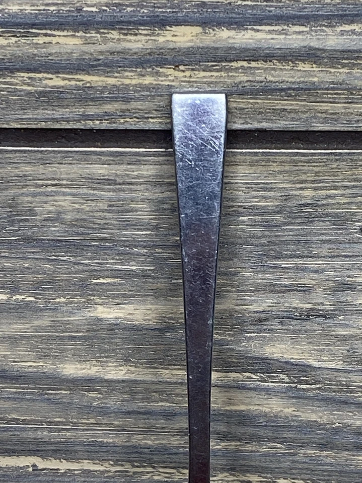 "Cuchara plateada de acero inoxidable Mappin Webb de colección mango cuadrado 4,5"""  Foto 3 de 4