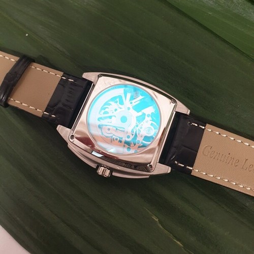 Orologio Automatico Infije Scheletrato Bianco e Nero con Cinturino in Pelle - Foto 4 di 6